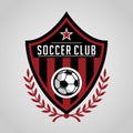 Football badge logo template design, soccer team, vector. Sport, icon. Royalty Free Stock Photo