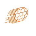 Football ball in the air. Line icon. Vector Royalty Free Stock Photo