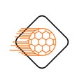 Football ball in the air. Line icon. Vector Illustration Royalty Free Stock Photo