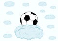 Football ball on a cloud