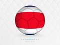 Football ball with Costa Rica flag pattern, soccer ball with flag of Costa Rica national team Royalty Free Stock Photo