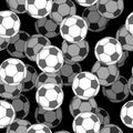 Football ball 3d seamless pattern. Sports accessory ornament. Royalty Free Stock Photo