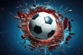 A football ball exploding in the air Royalty Free Stock Photo