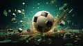a football ball exploding in the air Royalty Free Stock Photo