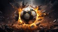 a football ball exploding in the air Royalty Free Stock Photo