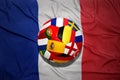 Football ball with famous european countries flags on the national flag of france. euro 2016 concept Royalty Free Stock Photo