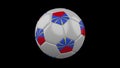 Football ball with flag Reunion, 3d rendering