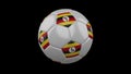Football ball with flag Uganda, 3d rendering