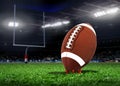 Football Ball On Grass in a Stadium Royalty Free Stock Photo