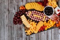 Football ball made from cheese and sausage for charcuterie board. American football game concept Royalty Free Stock Photo