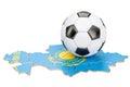 Football ball with map of Kazakhstan concept, 3D rendering