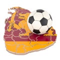 Football ball with map of Sri Lanka concept, 3D rendering