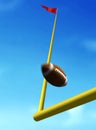 Football Ball Over Goal Post Royalty Free Stock Photo