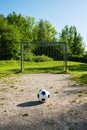Football, ball on penalty spot, football ground for the youth