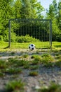Football, ball on penalty spot, football ground for the youth
