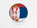 Football ball with Serbia flag pattern, soccer ball with flag of Serbia national team Royalty Free Stock Photo