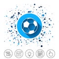 Football ball sign icon. Soccer Sport symbol. Royalty Free Stock Photo