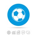 Football ball sign icon. Soccer Sport symbol. Royalty Free Stock Photo