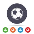 Football ball sign icon. Soccer Sport symbol. Royalty Free Stock Photo