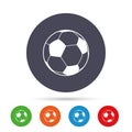 Football ball sign icon. Soccer Sport symbol. Royalty Free Stock Photo