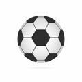 Football ball. Soccer ball icon with shadow isolated on white background Royalty Free Stock Photo