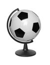 Football ball in Stand for the globe