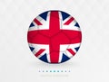 Football ball with United Kingdom flag pattern, soccer ball with flag of United Kingdom national team Royalty Free Stock Photo