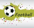 Football banner.Abstract green splash.Football background with c Royalty Free Stock Photo