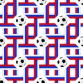 Football banner. Russian colors seamless pattern Royalty Free Stock Photo