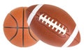 Football and Basketball Isolated Royalty Free Stock Photo