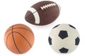 Football, basketball and rugby ball Royalty Free Stock Photo