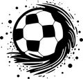 Football - black and white isolated icon - vector illustration