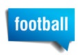 Football blue 3d speech bubble