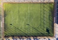 Football carpet field. Green soccer field.