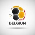 Abstract soccer ball with Belgian national flag colors Royalty Free Stock Photo