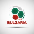 Abstract soccer ball with Bulgarian national flag colors