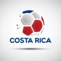 Abstract soccer ball with Costa Rican national flag colors Royalty Free Stock Photo