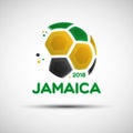 Abstract soccer ball with Jamaican national flag colors