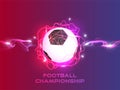 Football Championship Concept With Abstract Lights Soccer Ball On Gradient Red And Blue Royalty Free Stock Photo