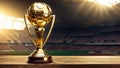 football championship gold cup at stadium decoration sport ceremony finalist Royalty Free Stock Photo