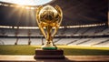 football championship gold cup at stadium decoration sport finalist Royalty Free Stock Photo