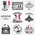 Football Championship set. Soccer time. Detailed elements. Royalty Free Stock Photo