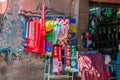 Football cheering scarf for sell on street market.