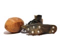 Football and Cleats Royalty Free Stock Photo