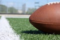 Football close up near the yard line Royalty Free Stock Photo