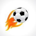 Football emblem in flame isolated on white background Royalty Free Stock Photo