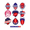 Football Club Set Logo Vector Template Design Illustration Royalty Free Stock Photo