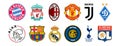 Football clubs: Bayern Munich, Liverpool, Juventus, Manchester, Real Madrid, Dynamo Kyiv, Ajax, Milan, Inter, Barcelona, Tottenham