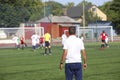 Football coach watching the match