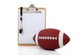 Football Coaches Clipboard with American Football Royalty Free Stock Photo